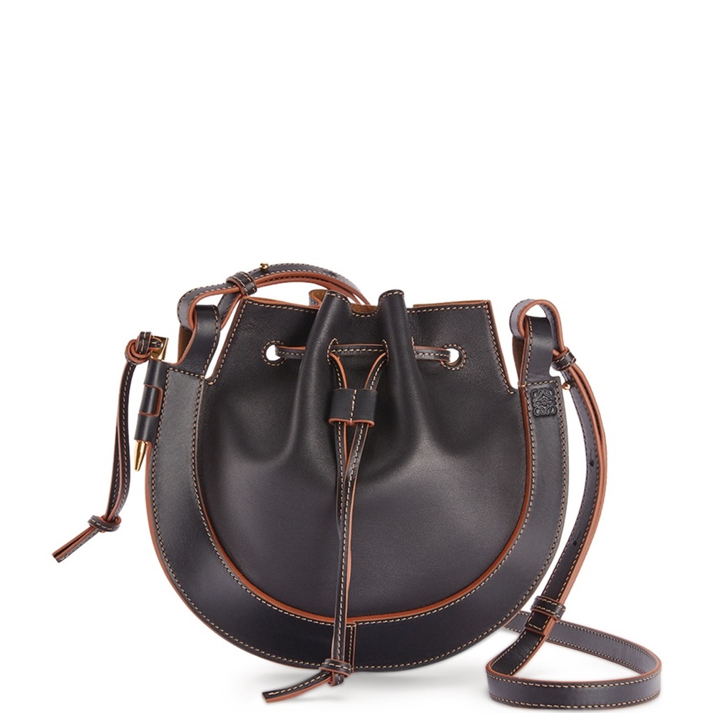 Loewe Black Crossbody Bag with Brown Accents